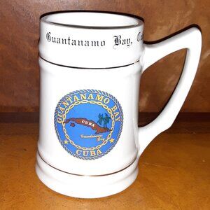 Guantanamo Bay GITMO Beer Stein Tankard Mug * Cuba * Blue seal * Gold Detailing